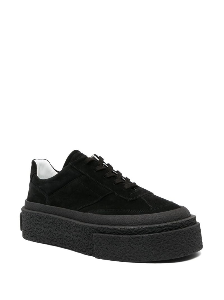 Black Logo-embossed Chunky Suede Sneakers