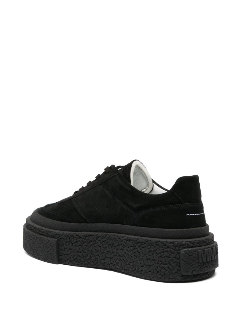 Black Logo-embossed Chunky Suede Sneakers