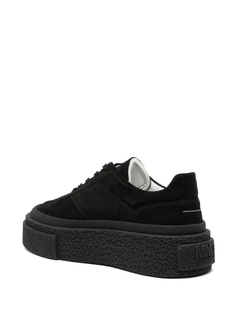 Black Logo-embossed Chunky Suede Sneakers