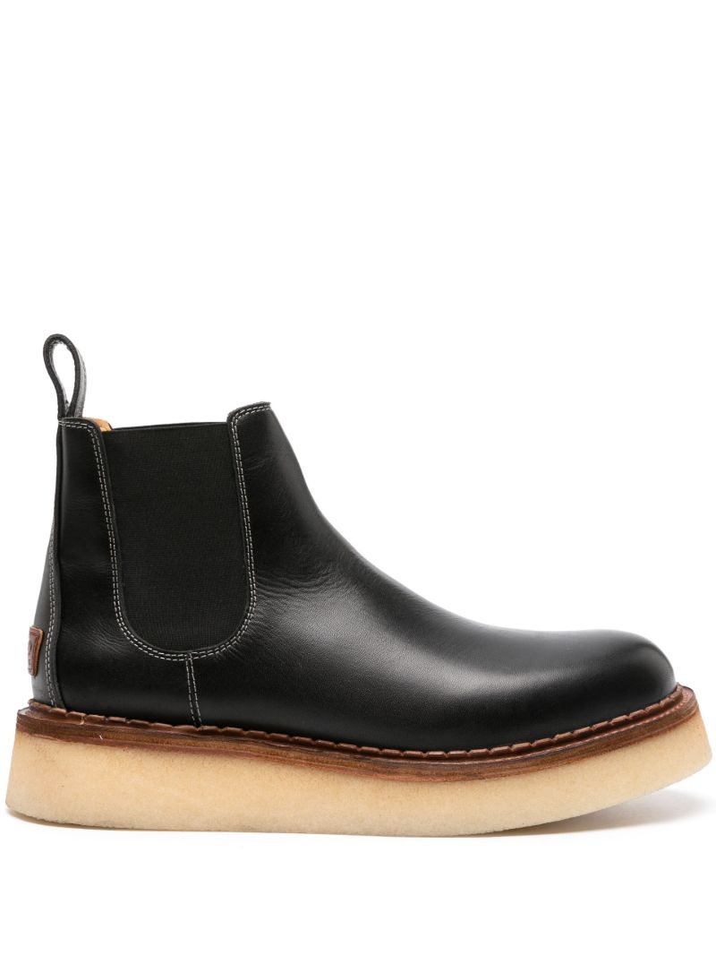Black Yama Leather Chelsea Boots