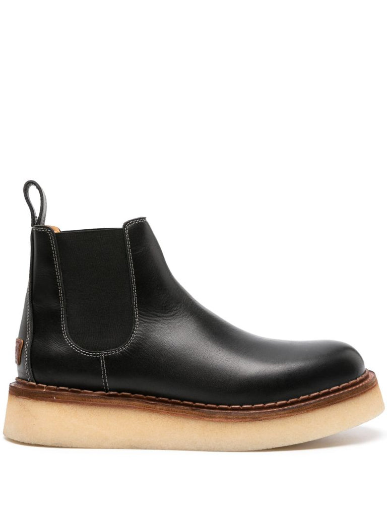 Black Yama Leather Chelsea Boots