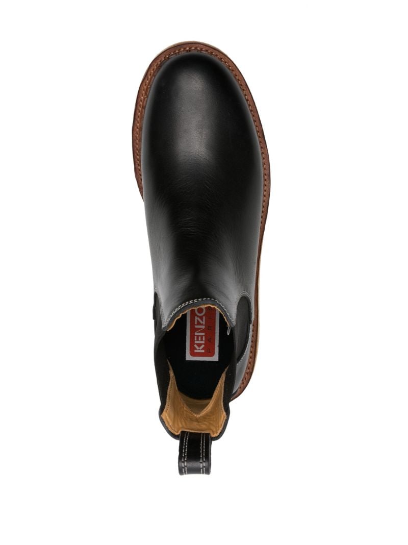 Black Yama Leather Chelsea Boots
