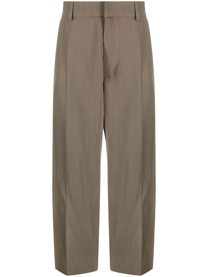 Green Cropped Straight-leg Trousers