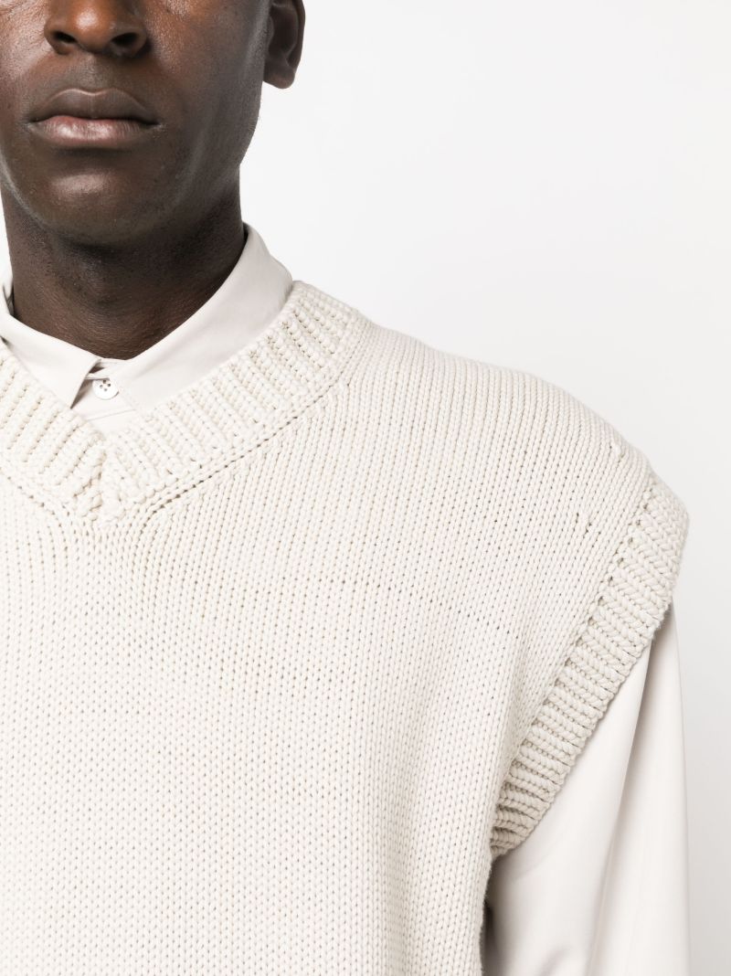 Grey Spun V-neck Cotton Vest