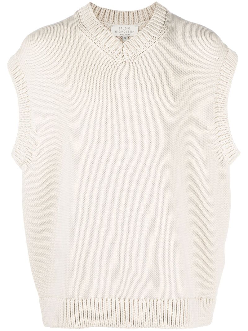Grey Spun V-neck Cotton Vest