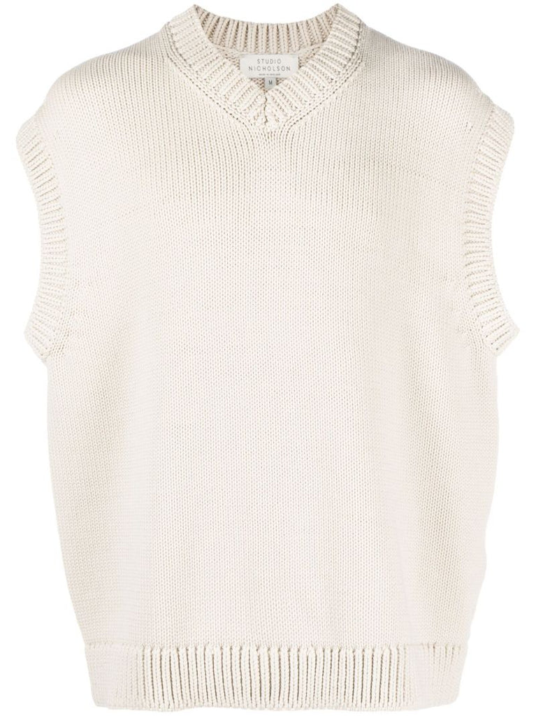Grey Spun V-neck Cotton Vest