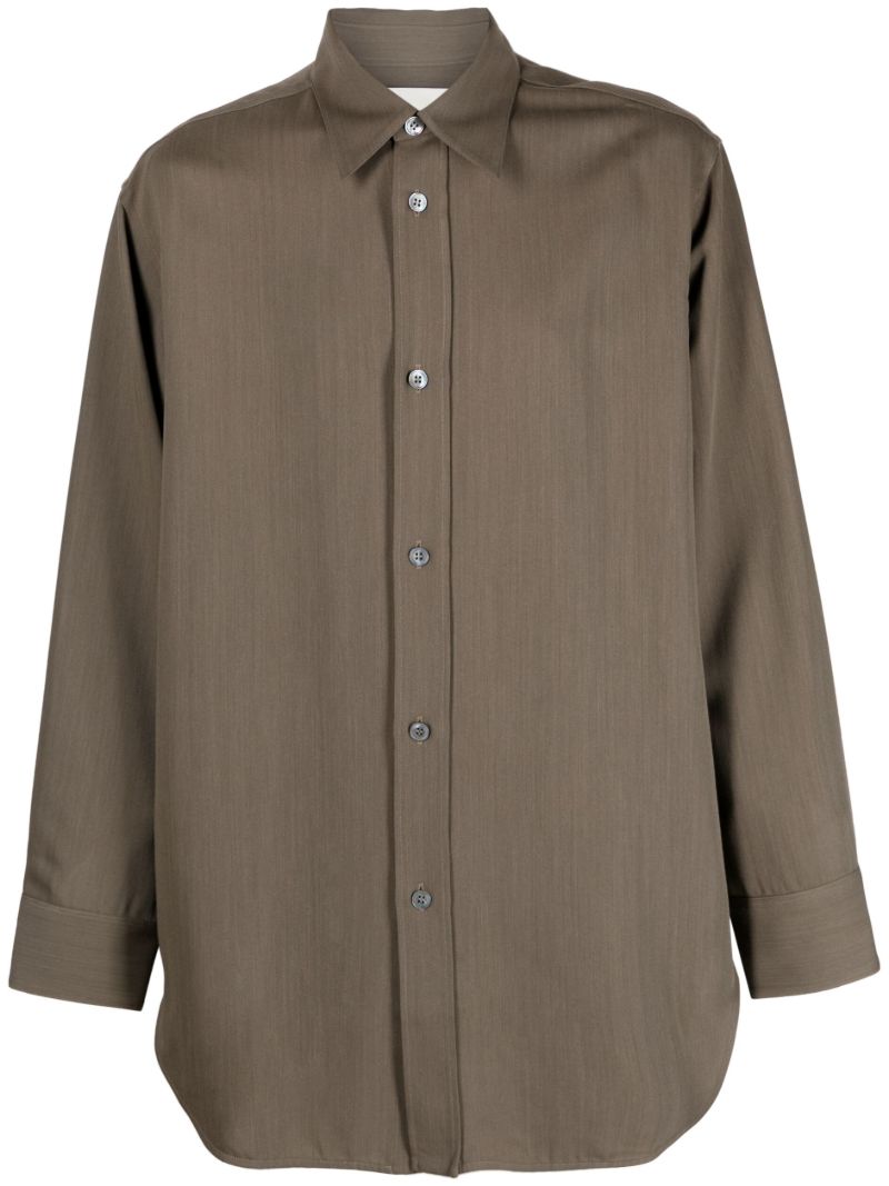 Green Long-sleeve Button-up Shirt