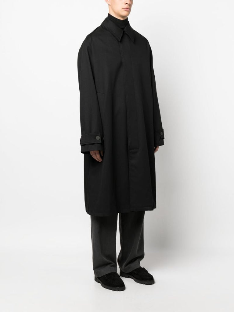 Black Single-breasted Wool Coat