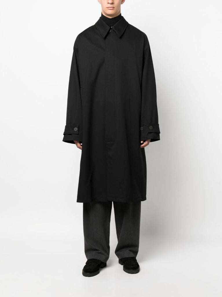 Black Single-breasted Wool Coat