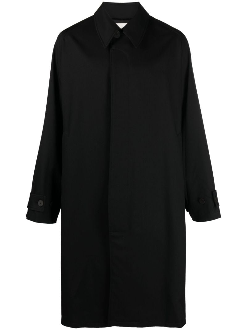 Black Single-breasted Wool Coat