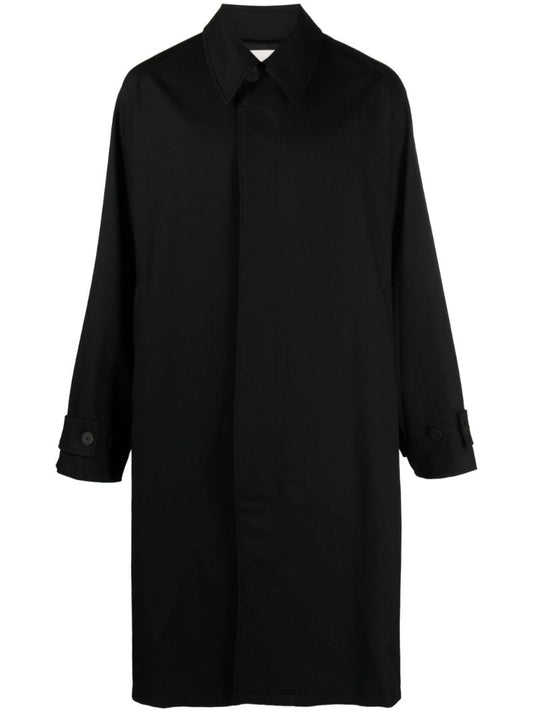 Black Single-breasted Wool Coat