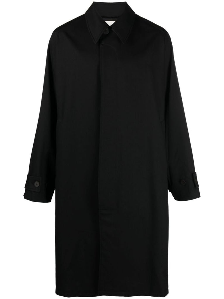 Black Single-breasted Wool Coat