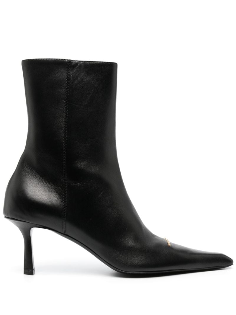 Black Viola 65 Leather Ankle Boots