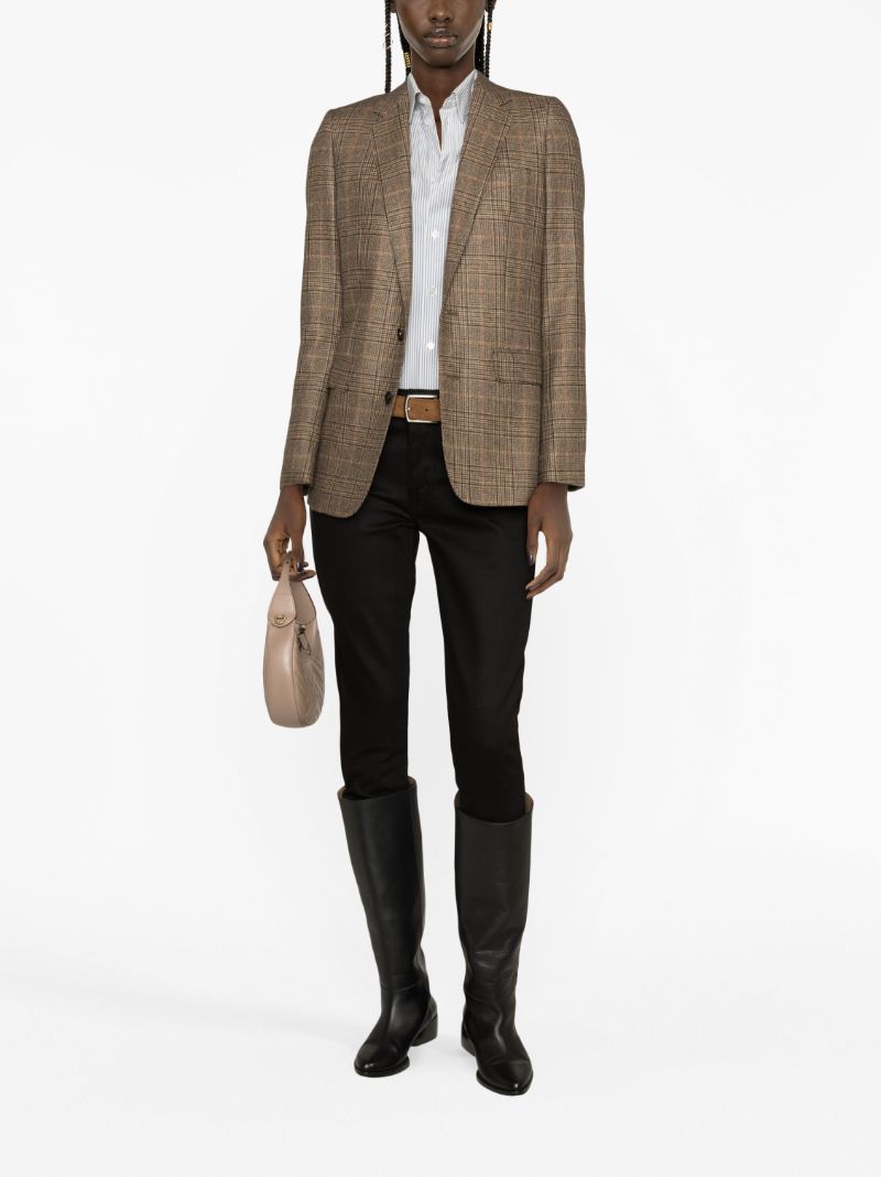 Brown Prince of Wales Cashmere Blazer