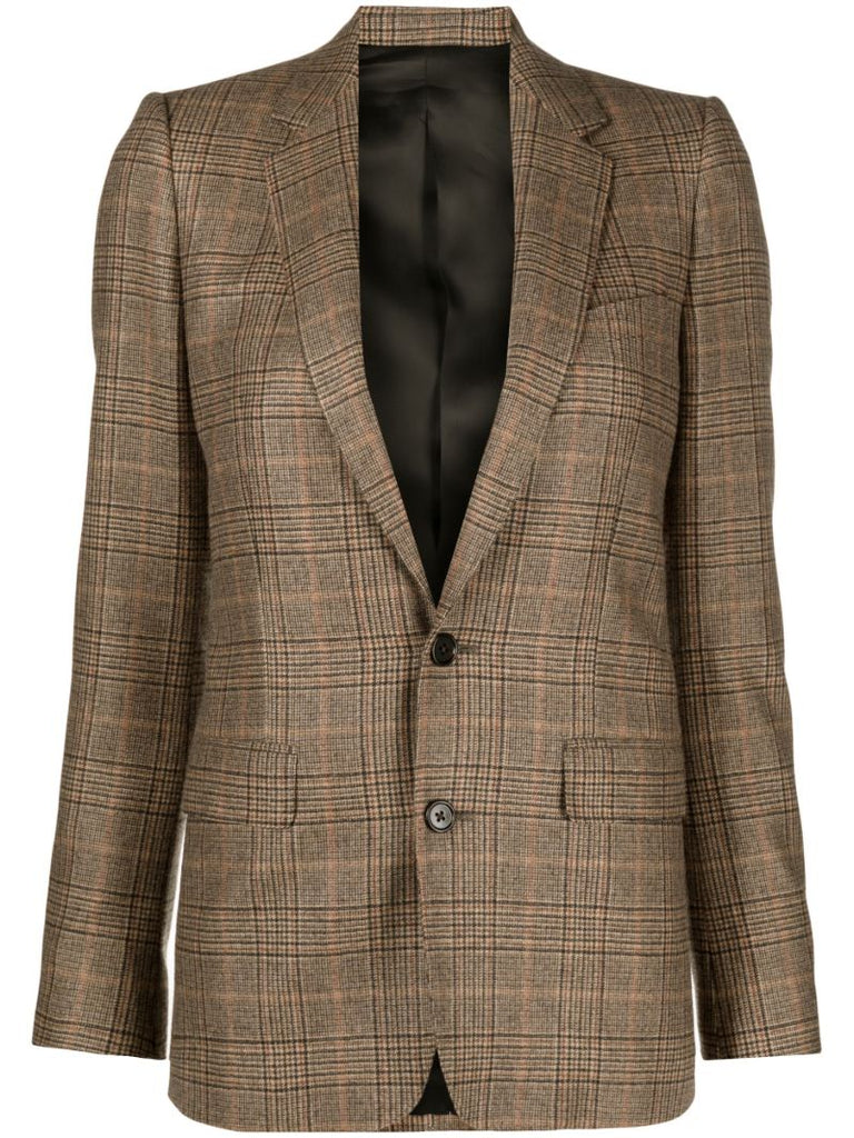 Brown Prince of Wales Cashmere Blazer