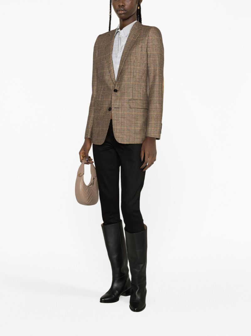 Brown Prince of Wales Cashmere Blazer