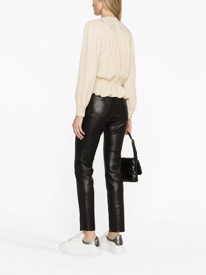 Black Leather Skinny Jeans