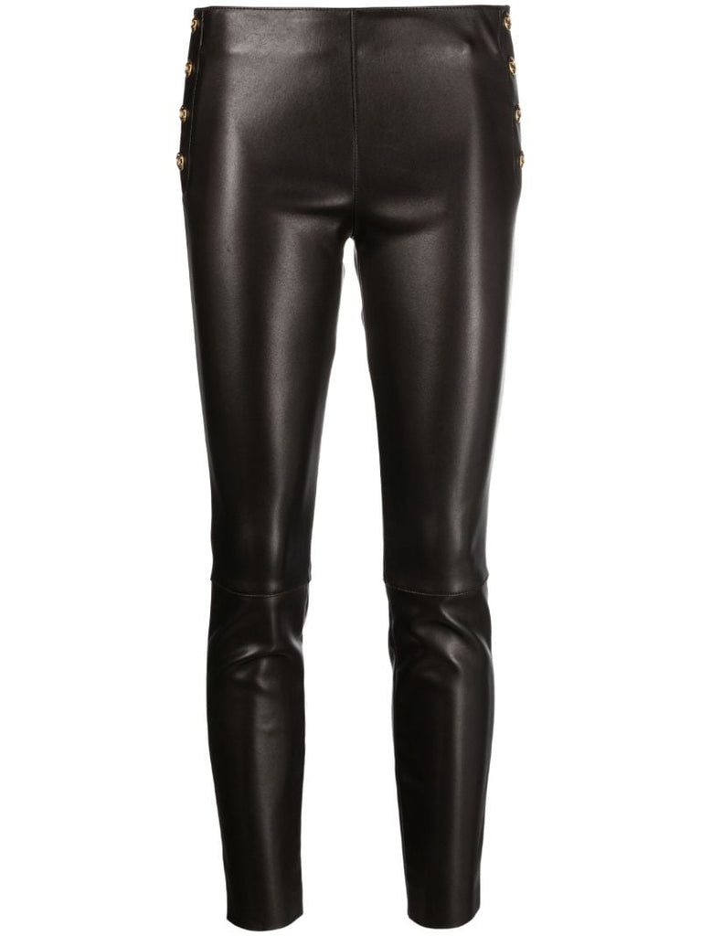 Black Leather Skinny Jeans