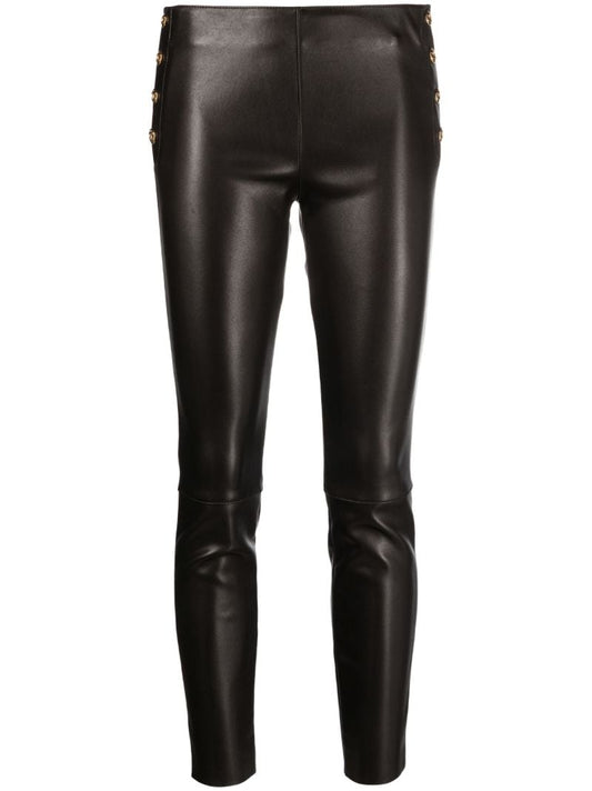 Black Leather Skinny Jeans