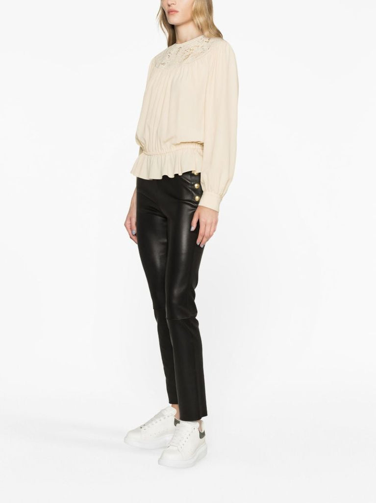 Black Leather Skinny Jeans