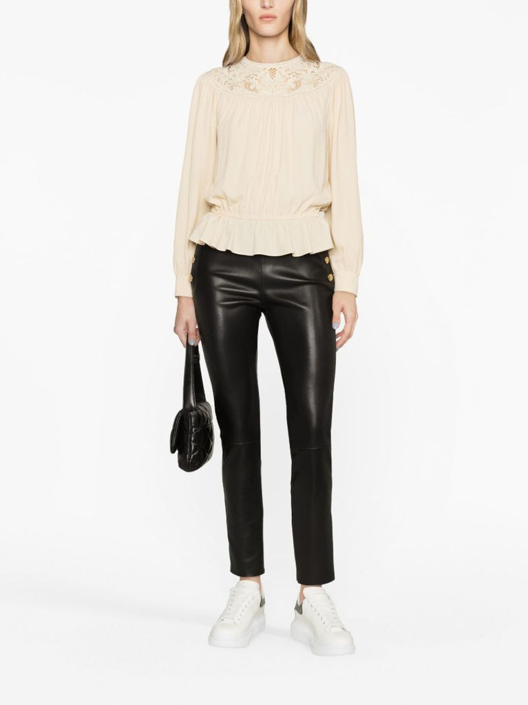 Black Leather Skinny Jeans