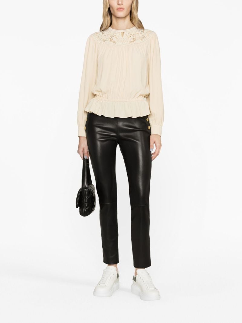Neutral Guipure Lace Blouse