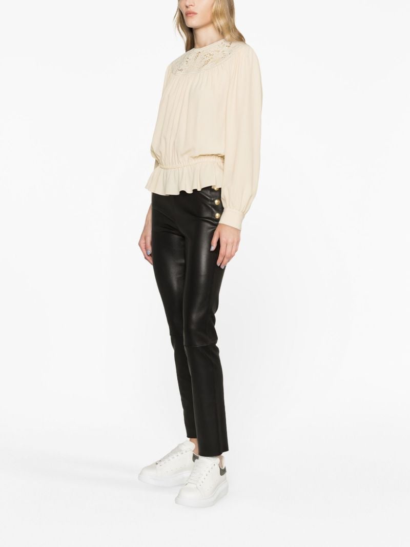 Neutral Guipure Lace Blouse
