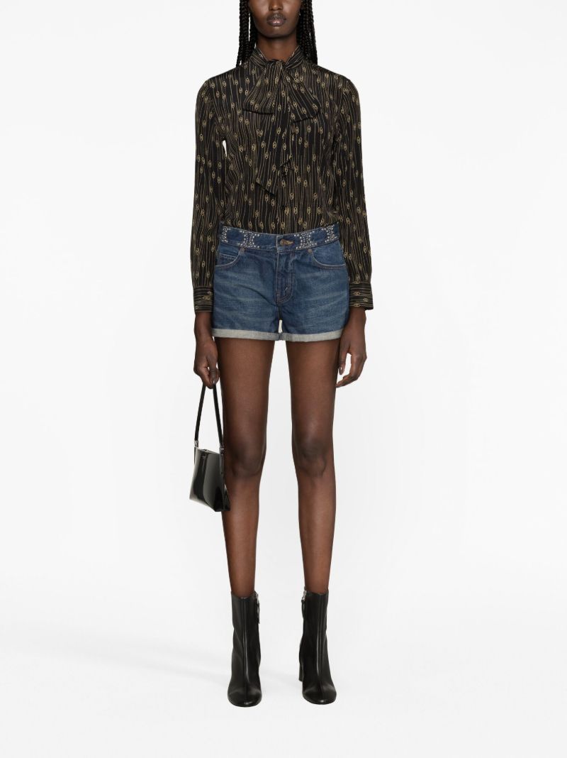 Black Romy Printed Silk Shirt