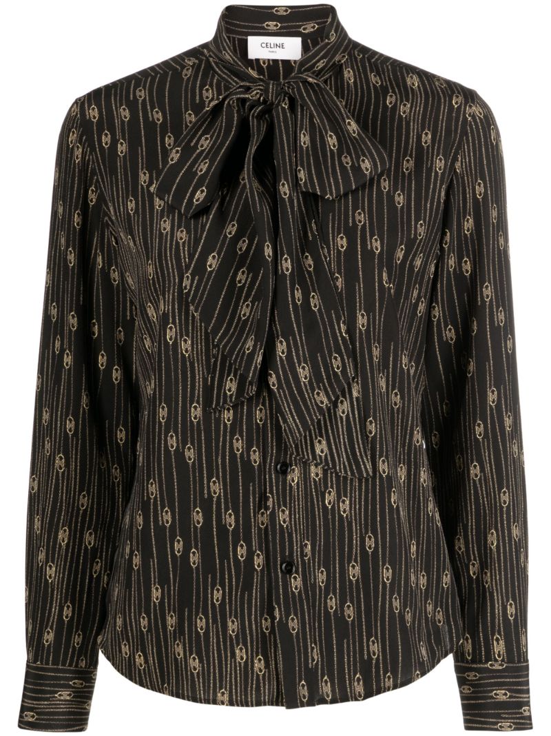 Black Romy Printed Silk Shirt