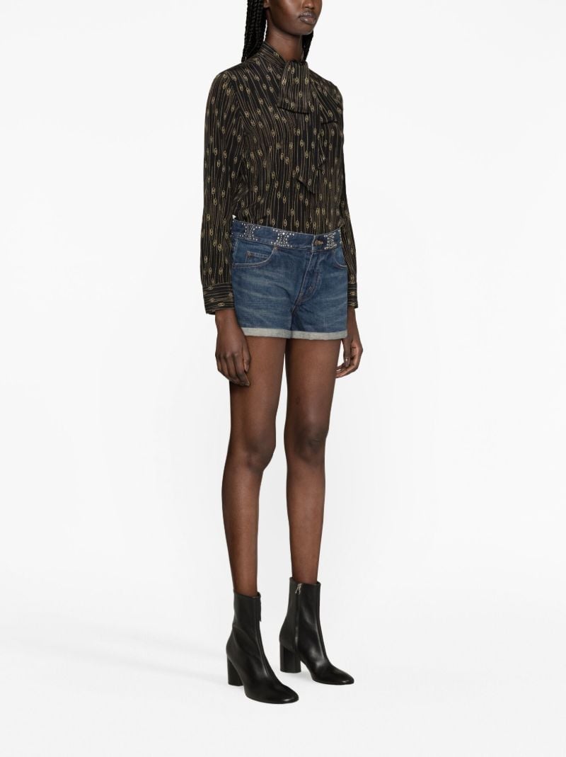 Black Romy Printed Silk Shirt