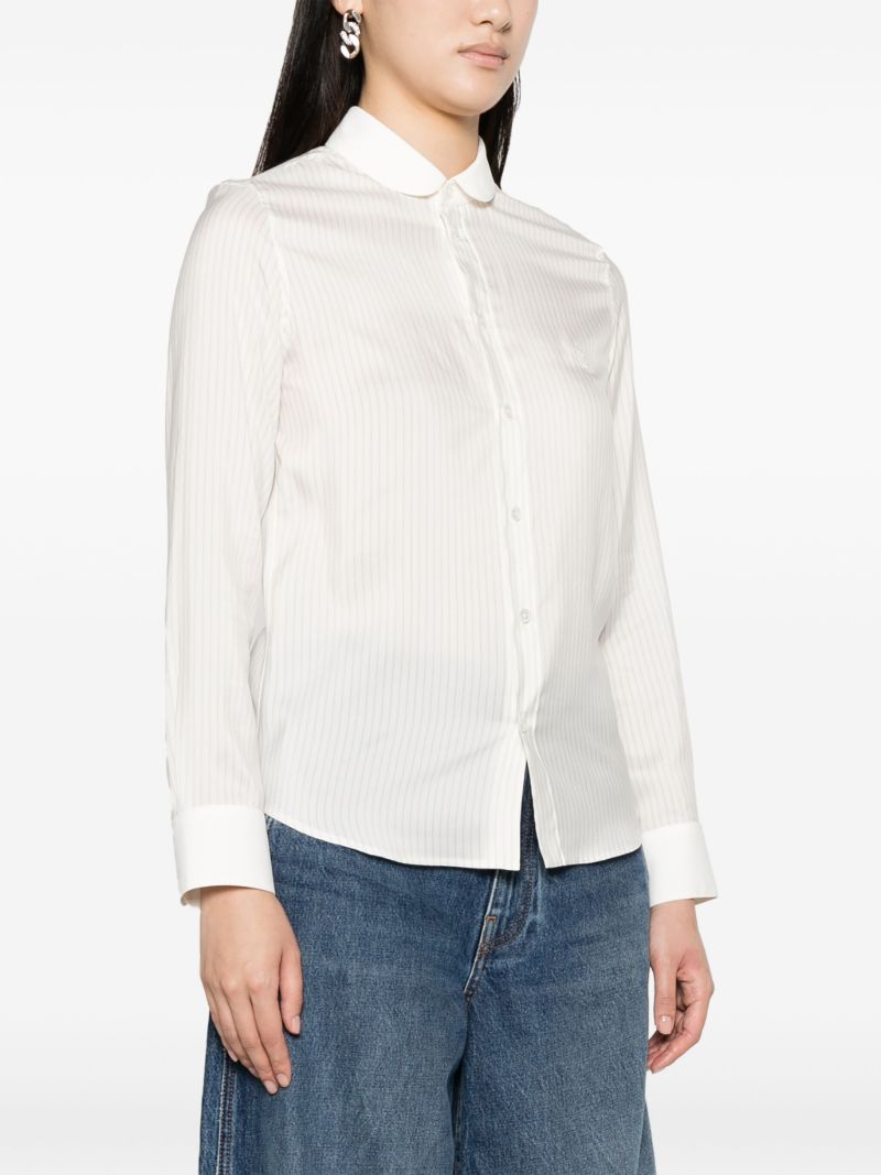 White Romy Striped Silk Shirt