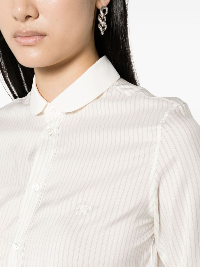 White Romy Striped Silk Shirt