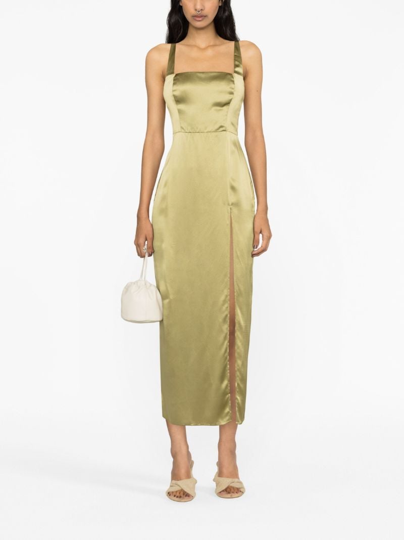 Green Solay Silk Dress