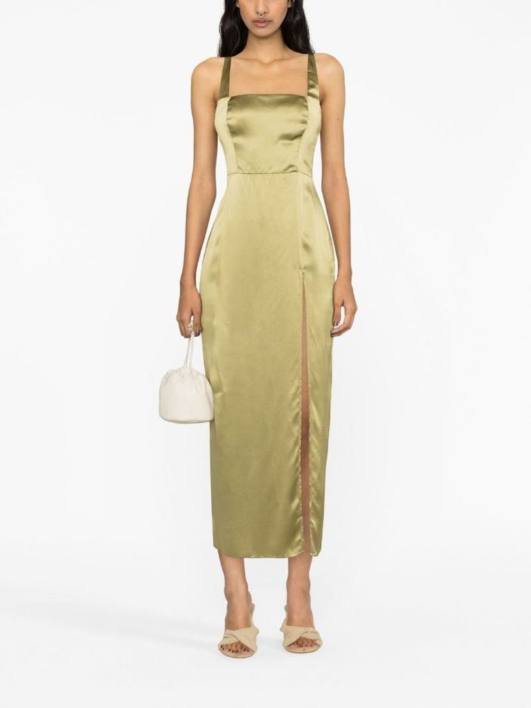 Green Solay Silk Dress