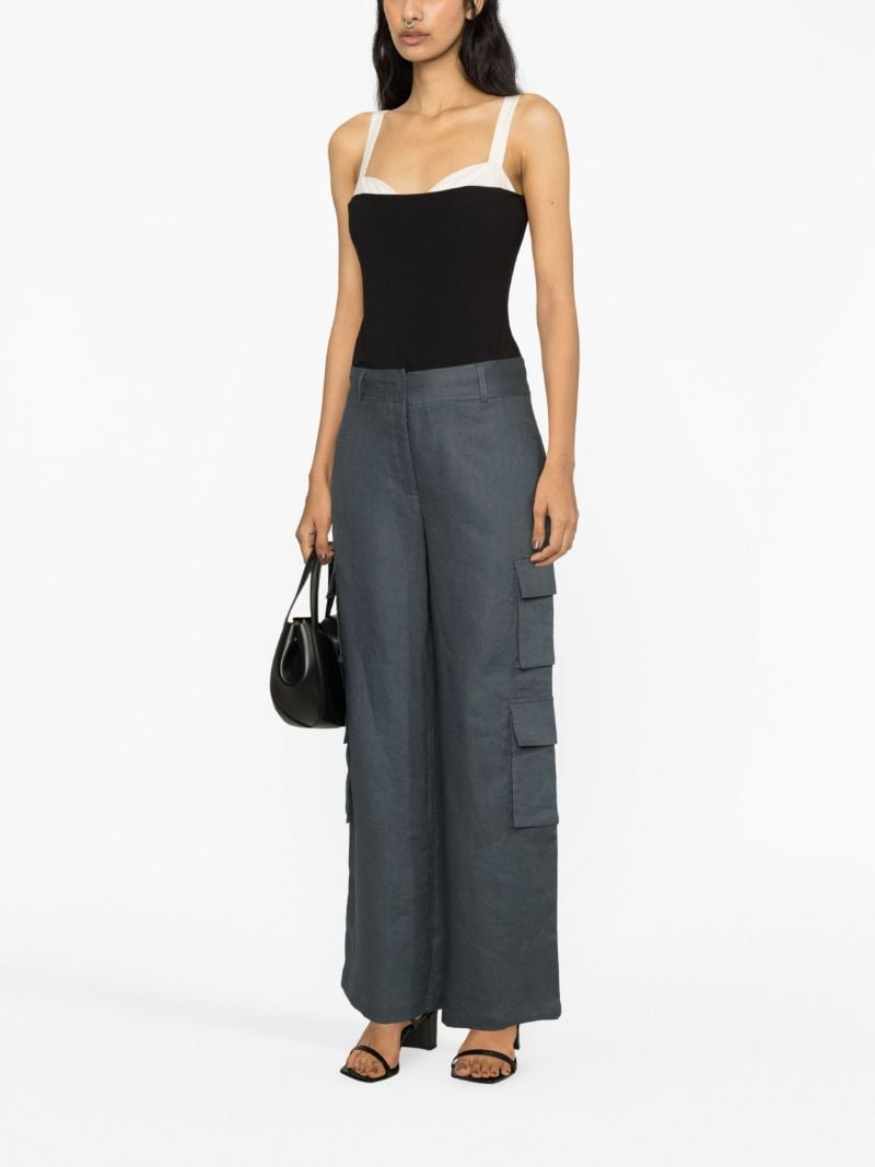 Grey Mateo Linen Cargo Pants
