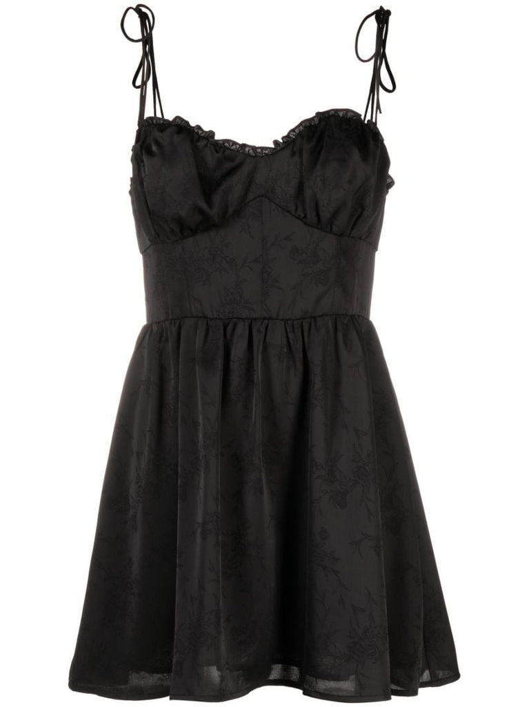 Black Austine Floral-jacquard Dress