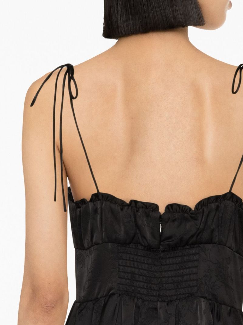 Black Austine Floral-jacquard Dress