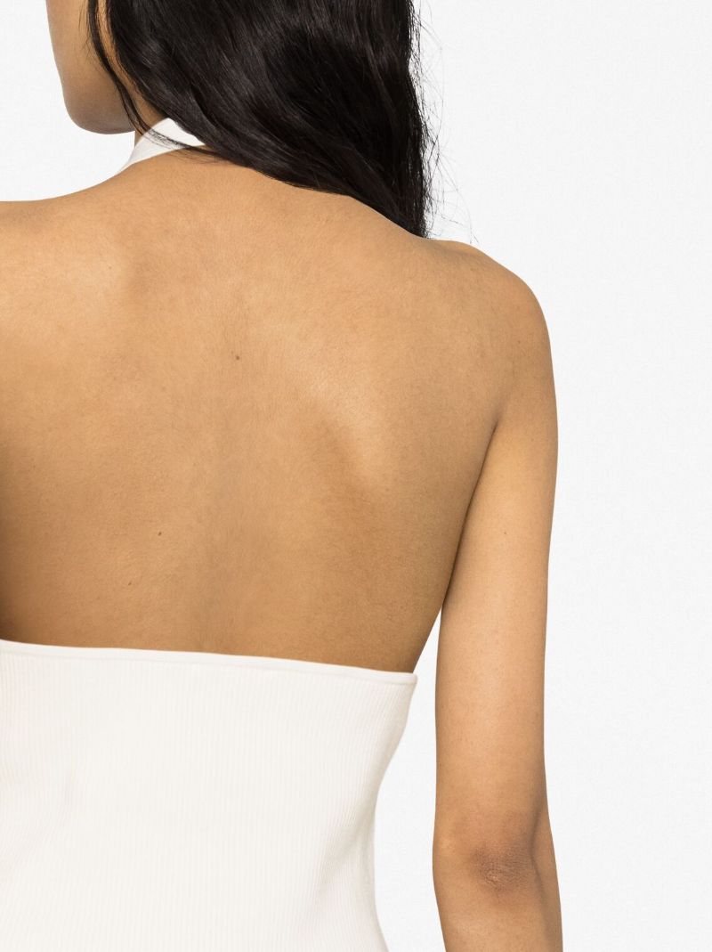 White Carol Ribbed-knit Vest