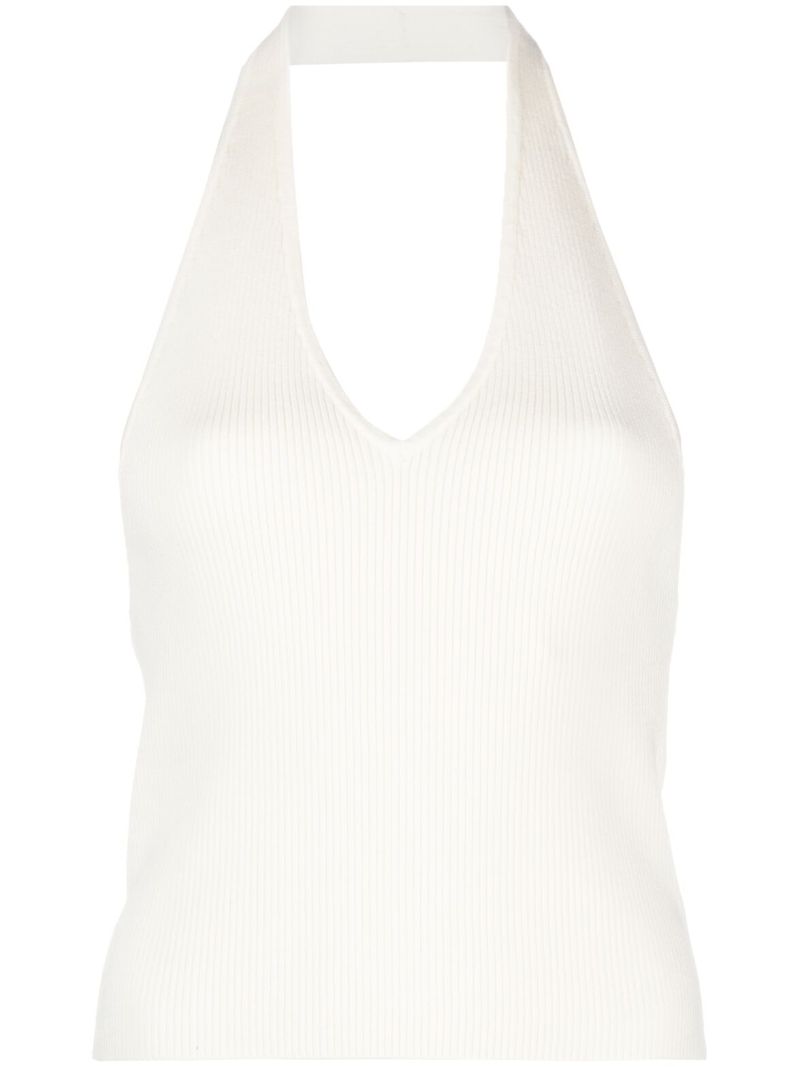 White Carol Ribbed-knit Vest