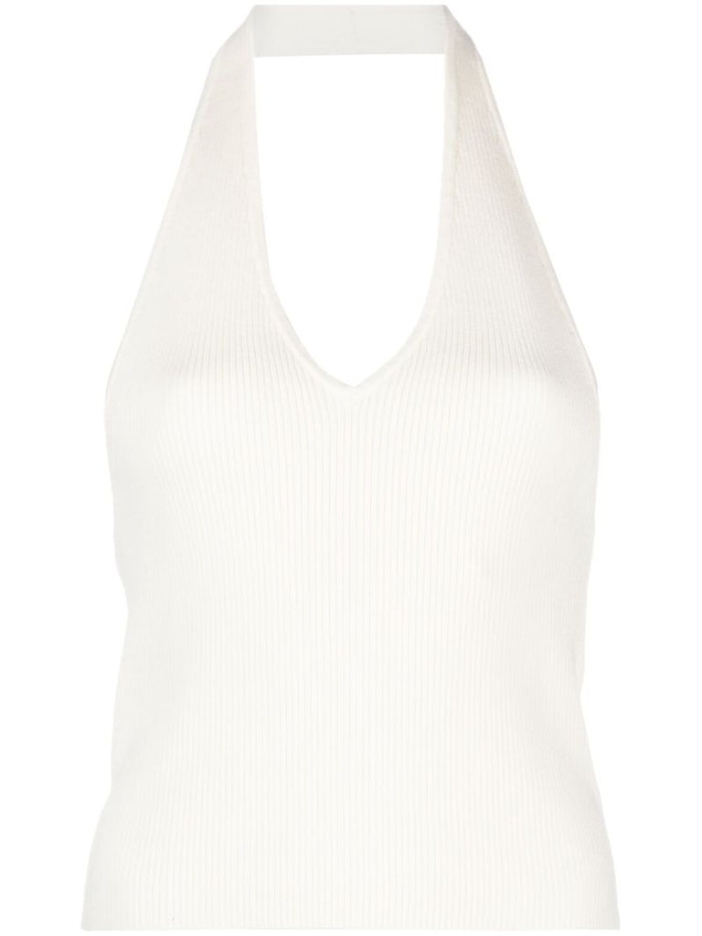 White Carol Ribbed-knit Vest