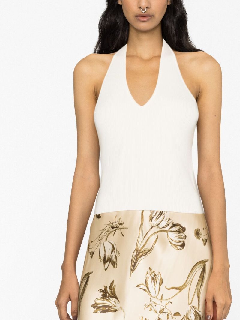 White Carol Ribbed-knit Vest