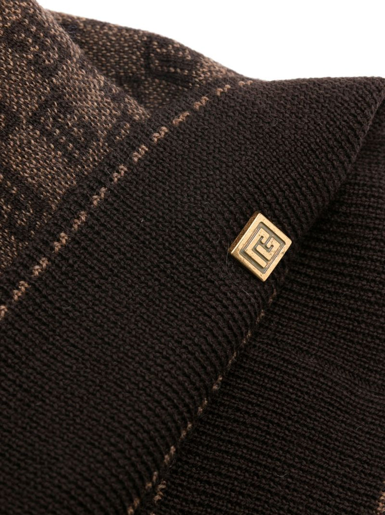 Brown Monogram Merino Wool Beanie Hat