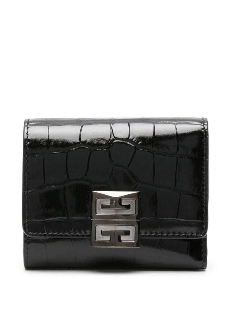 Black 4g Leather Tri-fold Wallet