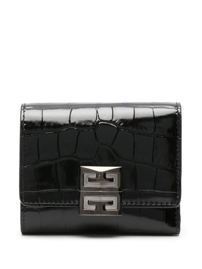 Black 4g Leather Tri-fold Wallet