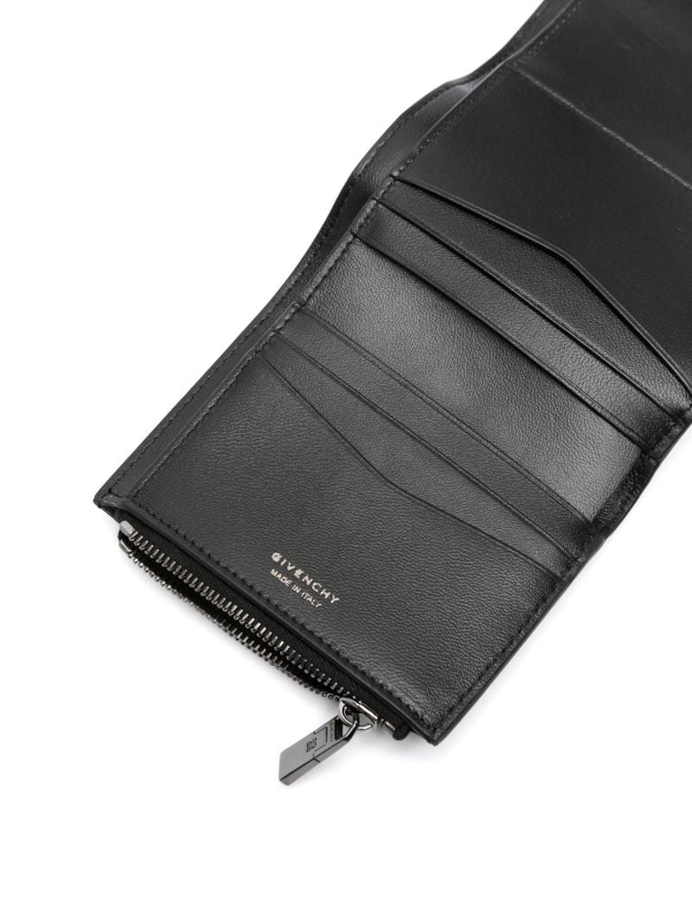 Black 4g Leather Tri-fold Wallet