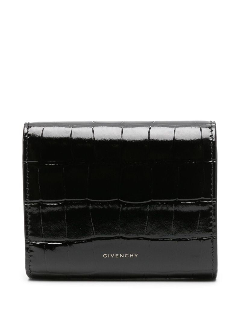 Black 4g Leather Tri-fold Wallet
