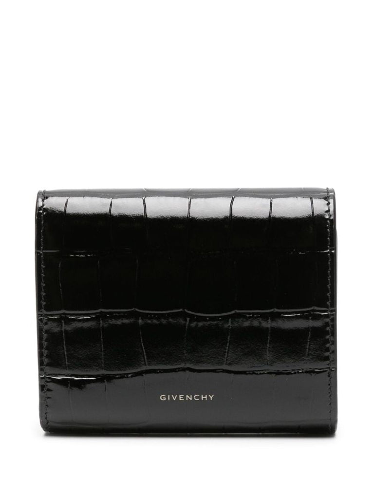 Black 4g Leather Tri-fold Wallet