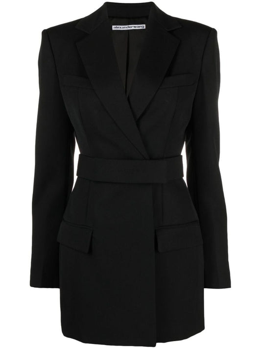 Black Belted Blazer Dress