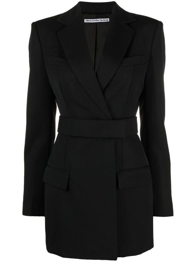 Black Belted Blazer Dress
