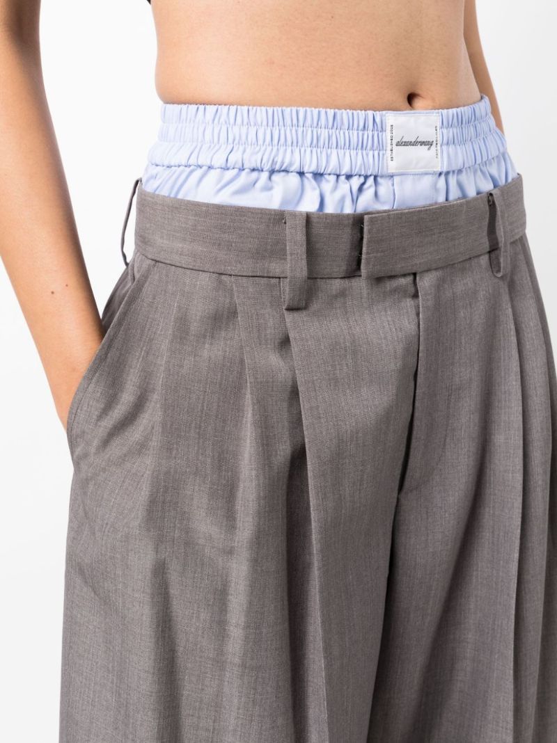 Grey Layered-waist Trousers